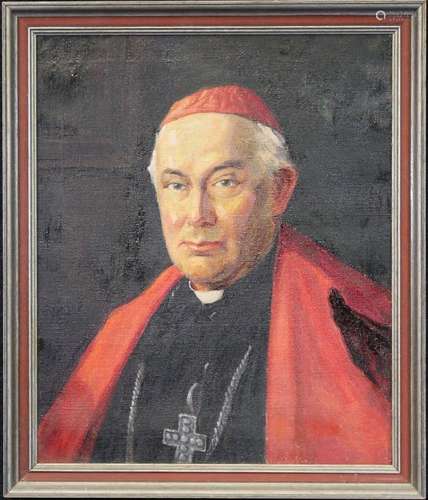 Framed 19th C. Portrait of a Cardinal