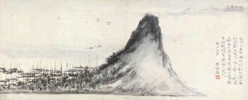 黄般若 （1901-1968） 山水 设色纸本镜片