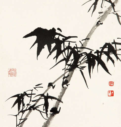 潘主兰 （1909-2001） 墨竹 水墨纸本镜框