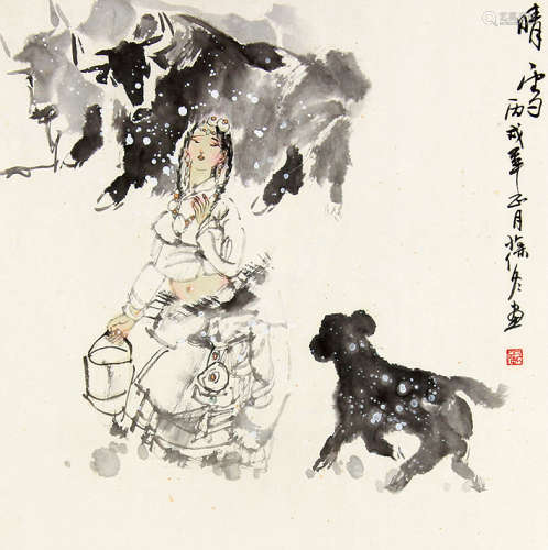 张葆冬 （b.1958） 晴雪2006年作 设色纸本镜片