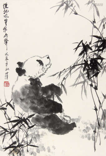 洪世清 （1929-2008 ） 漫把风篁作雨声1988年作 水墨纸本立轴