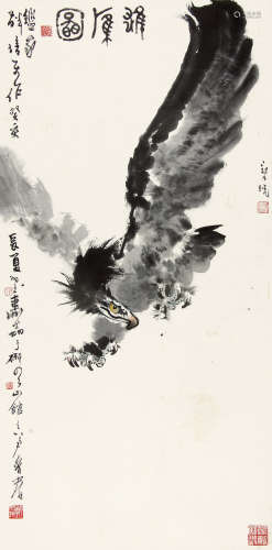 郑乃珖 （1911-2005） 雄鹰图1983年作 水墨纸本立轴