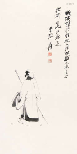 张大千 （1899-1983） 高士图 水墨纸本立轴