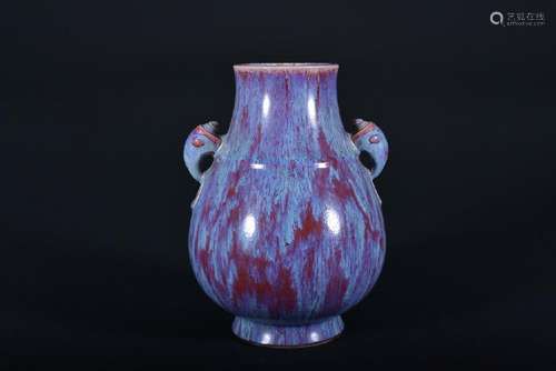 A FLAMBE-GLAZED VASE.QING PERIOD