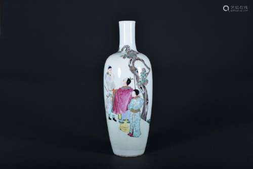 A FAMILLE-ROSE 'FIGURE' VASE.QING PERIOD