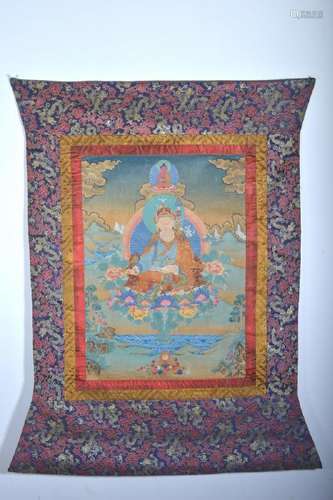 A THANGKA OF PADMASAMBHAVA.QING PERIOD