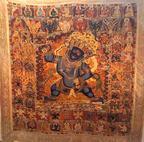 AN BROCADE EMBROIDERED 'OF VAJRAPANI.MING PERIOD