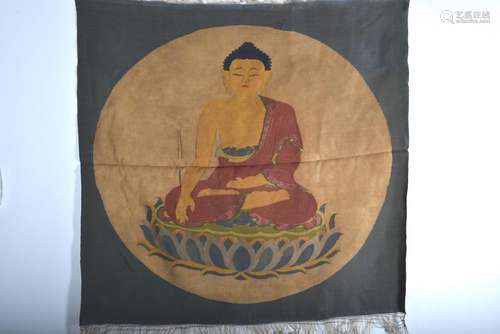 A KESI THANGKA OF SHAKYAMUNI.QING PERIOD