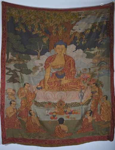 A KESI SHAKYAMUNI HANGING PANEL.QING PERIOD