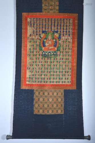 A THANGKA OF LAMA.QING PERIOD