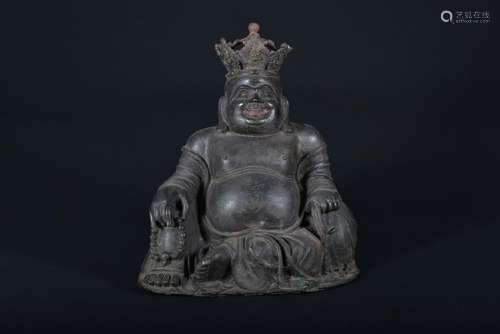 A BRONZE FIGURE OF BUDDHA.MING PERIOD