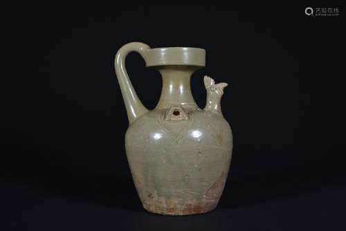 A YAOZHOUYAO CELADON-CARVED EWER.SUI PERIOD