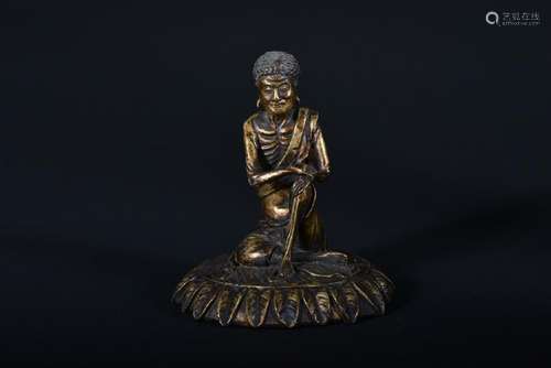 A GILT-BRONZE FIGURE OF SIDDHARTHA.QING PERIOD