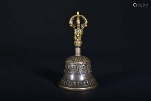 A GILT-BRASS BELL. MING PERIOD