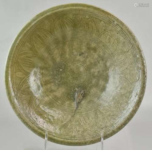 Celadon Glazed Stoneware Serving DIsh