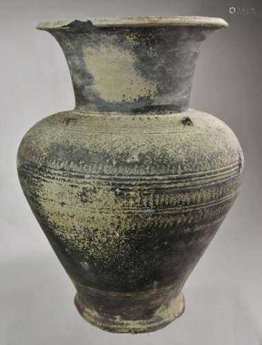 Brown Unglazed Storage Jar