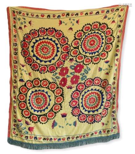 Embroidered Silk Suzani From Bokhara