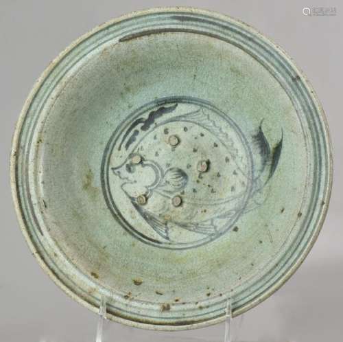 Blue And White Stoneware Plate