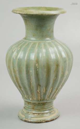 Celadon Glazed Stoneware Vase