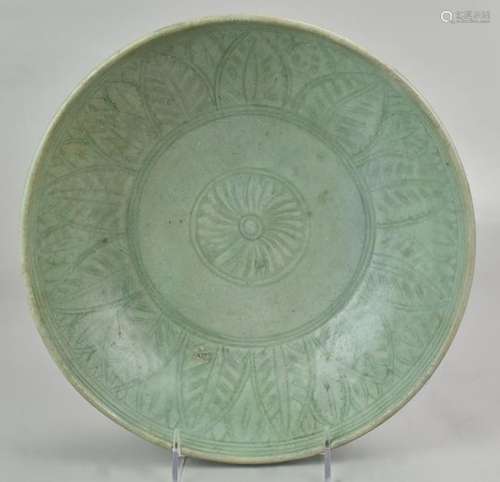 Celadon Glazed Stoneware Serving Plate