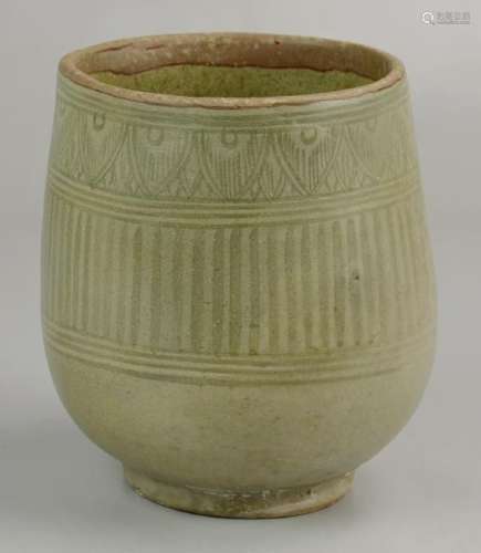 Celadon Glazed Stoneware Cup