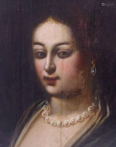 Bildnis einer Frau mit Perlenkette â Italien, 17. Jh.