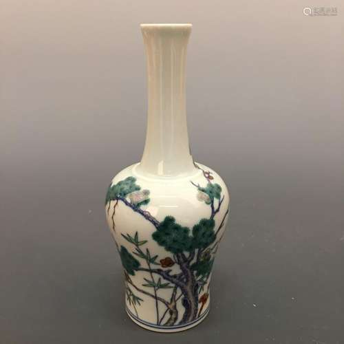 Chinese Yaolingzun Porcelain Vase, Yongzheng Mark