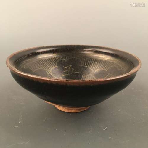 Chinese Gold Drawing Jianzhan Tea Bowl