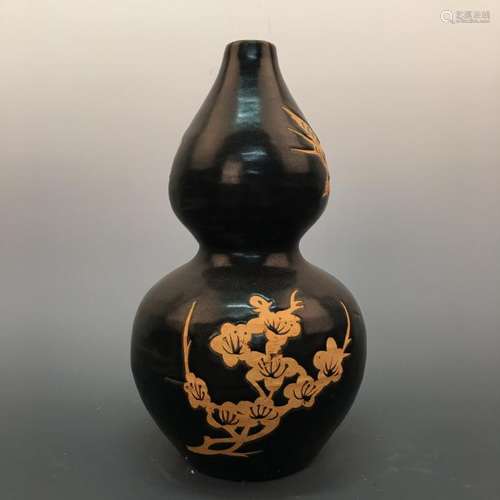 Chinese Cizhou Kiln Pottery Double-Goured Vase