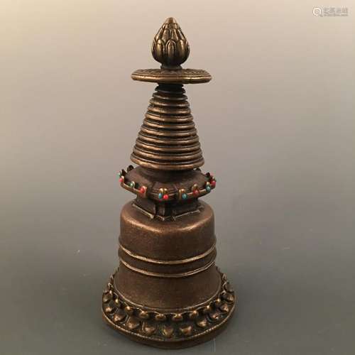 Chinese Buddhism Bronze Stupa