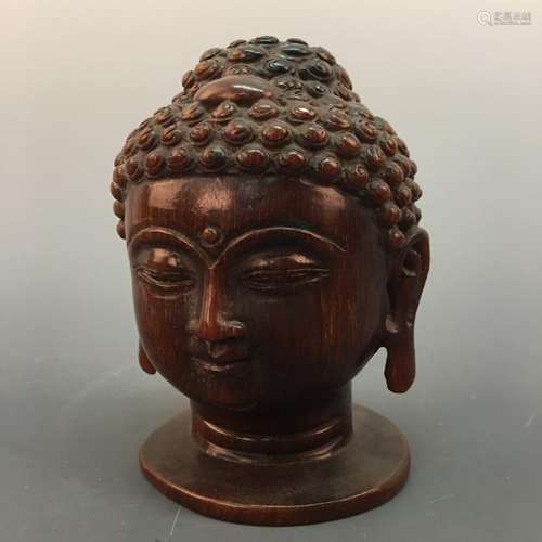 Chinese Ox-Horn Buddha Head