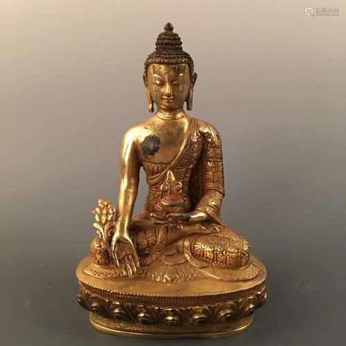 Chinese Gilt Bronze Buddha Statue