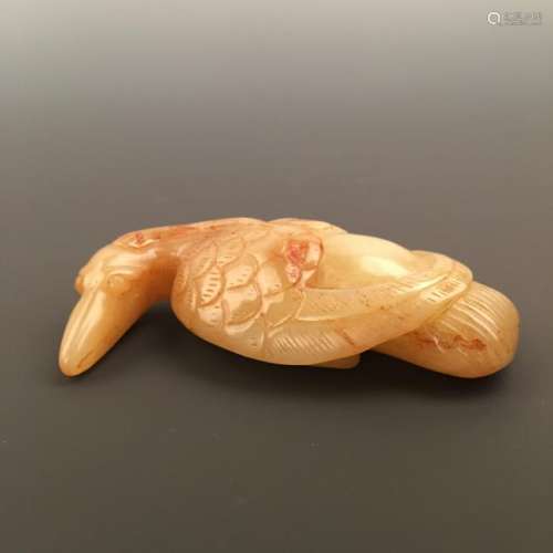 Chinese Jade Duck Figure
