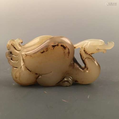 Chinese Jade Mandarin Duck Figure