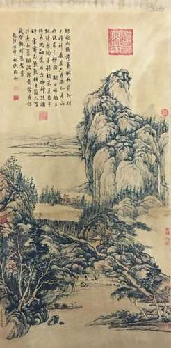 Chinese Hanging Scroll of Landscape Painting