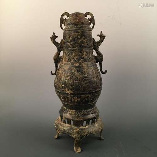 Chinese Bronze Wine Container