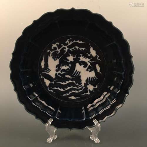 Chinese Blue-White 'Phoenix' Plate, Xuande Mark