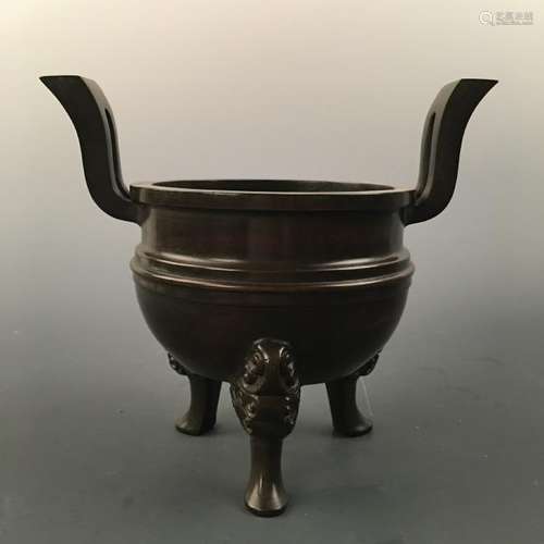 Chinese Bronze Tripod Censer