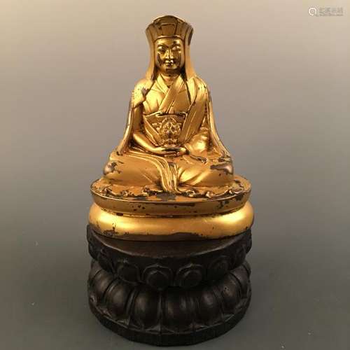 Chinese Gilt Bronze Lama Figure