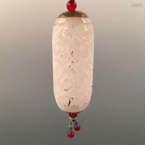 Chinese White Jade Pendant Openwork