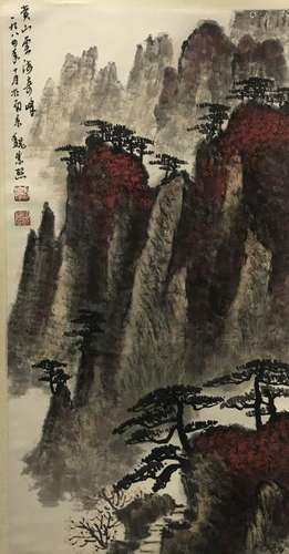 Chinese Hanging Scroll of Landscape Painting