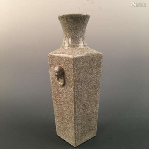 Chinese Ge Type Square Vase