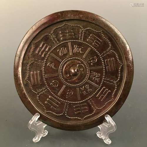 Chinese Bronze Round Mirror