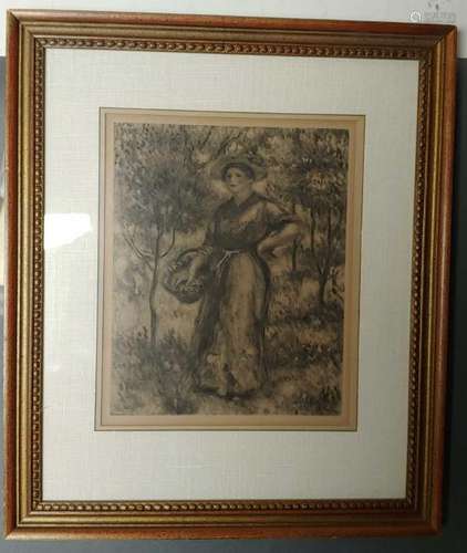 Pierre August Renoir Etching 'Femme au Pannier'