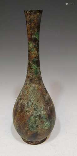 Japanese Bronze Bottle Vase