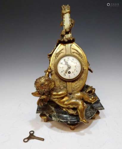 19th Century Auguste Moreau Clock with Cherub