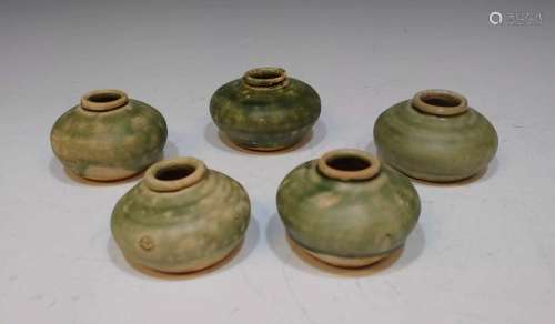 (5) Vietnamese Ca Mau Green Ceramic Jarlets