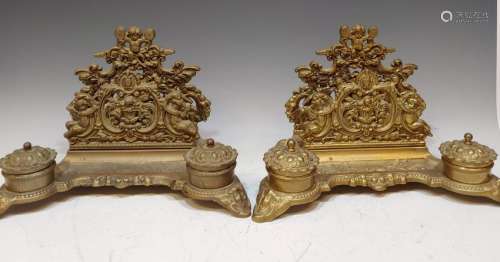 (2) Brass Desk Sets