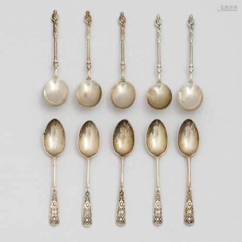 (10) British Sterling Prophet & Strapwork Spoons