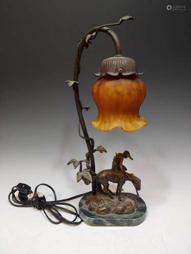 Cast Bronze Lamp After Remington